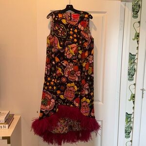 La Double J La Scala Dress w/ Feathers